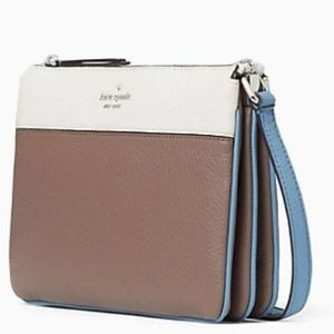 Kate Spade Jackson Baltic Sea Multi Triple Gusset Crossbody Purse